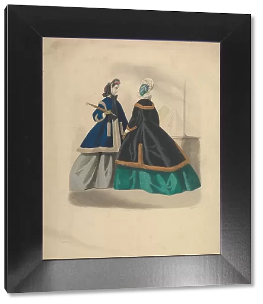 Two Women Wearing Coats, 1863-64. Creator: Unknown