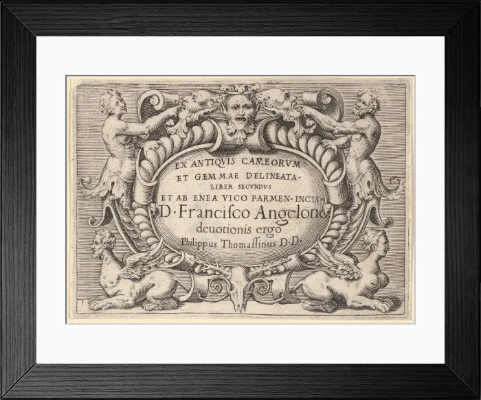 Framed Print : Ex Antiquis Cameorum et Gemmae Delineata / Liber Secundus / et ab Enea Vic... published ca Framed Print : Ex Antiquis Cameorum et Gemmae Delineata / Liber Secundus / et ab Enea Vic... published ca