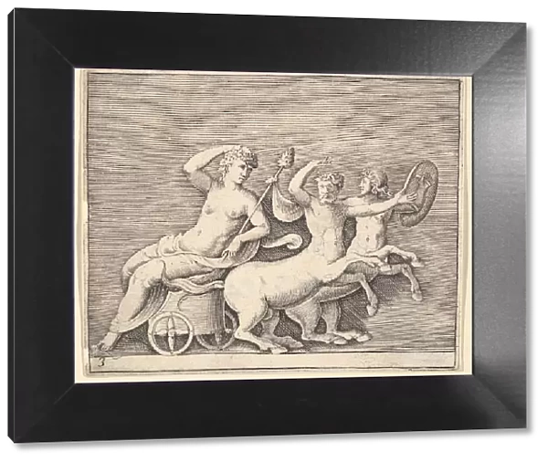 Reclining Female Figure on a Chariot drawn by Two Centaurs, published ca. 1599-1622