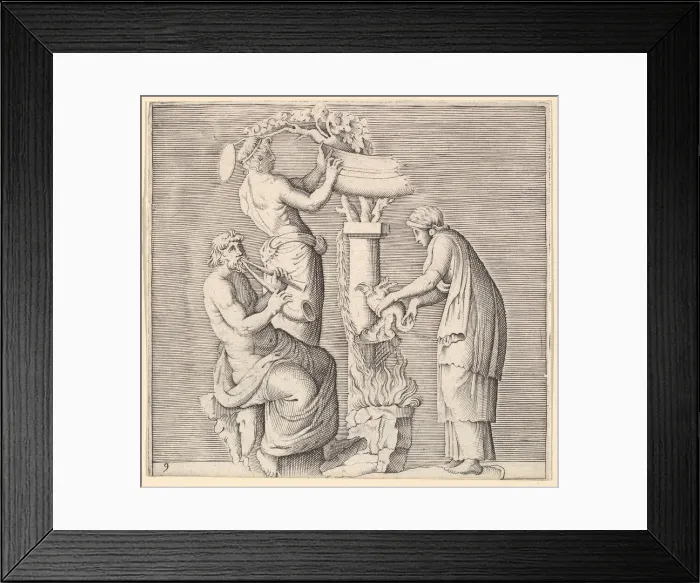 Framed Print : Sacrifice of a Swan, published ca. 1599-1622. Creator: Unknown Framed Print : Sacrifice of a Swan, published ca. 1599-1622. Creator: Unknown