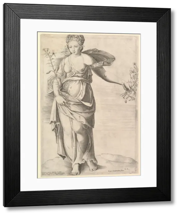 Framed Print : Speculum Romanae Magnificentiae: Flora, mid-16th century. Creator: Unknown Framed Print : Speculum Romanae Magnificentiae: Flora, mid-16th century. Creator: Unknown