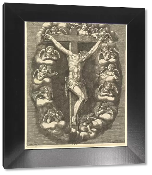 The Crucified Christ Surrounded by Mourning Angels, 1575-1679. Creator: Giorgio Ghisi