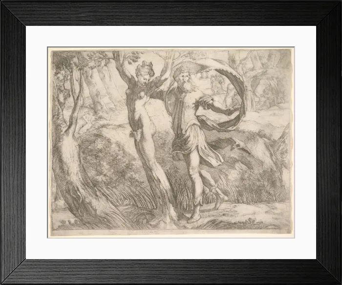 Framed Print : Wilton Album, folio 10a: Priapus and Lotis, ca. 1530-50. Creator: Unknown Framed Print : Wilton Album, folio 10a: Priapus and Lotis, ca. 1530-50. Creator: Unknown
