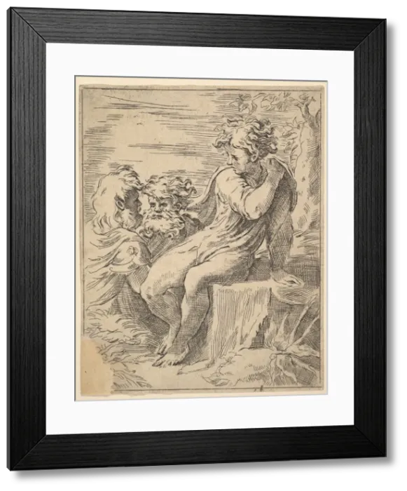 Framed Print : Youth with two Old Men, 17th century. Creator: Unknown Framed Print : Youth with two Old Men, 17th century. Creator: Unknown