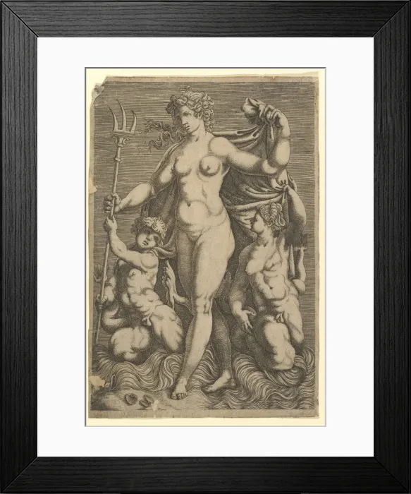 Framed Print : Thetis Standing with Two Tritons. Creator: Unknown Framed Print : Thetis Standing with Two Tritons. Creator: Unknown
