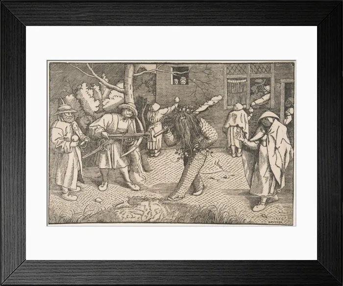 Framed Print : The Wild Man or the Masquerade of Orson and Valentine, 1566. Creator: Unknown Framed Print : The Wild Man or the Masquerade of Orson and Valentine, 1566. Creator: Unknown