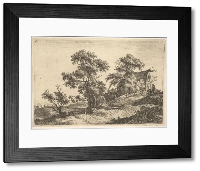Framed Print : A Cottage on a Hill. Creator: Anthonie Waterloo Framed Print : A Cottage on a Hill. Creator: Anthonie Waterloo