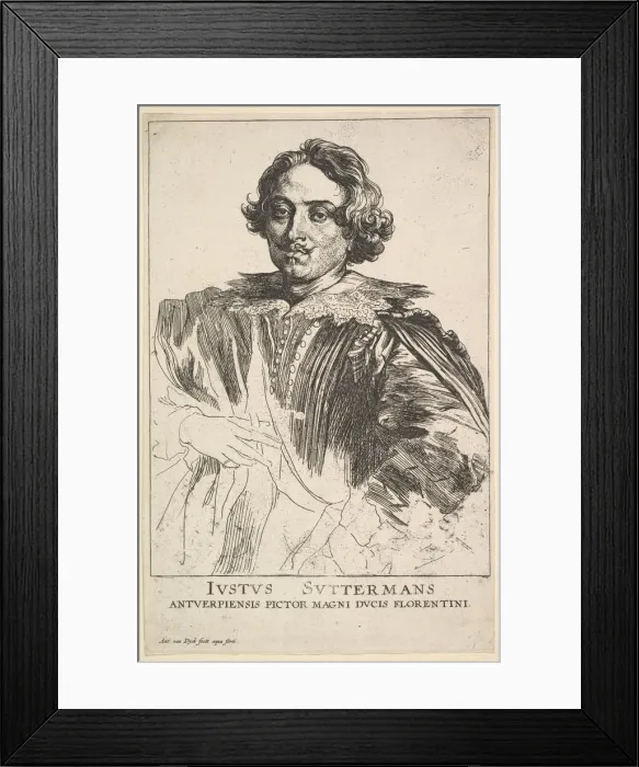 Framed Print : Portrait of Justus Suttermans, 17th century. Creator: Anthony van Dyck Framed Print : Portrait of Justus Suttermans, 17th century. Creator: Anthony van Dyck