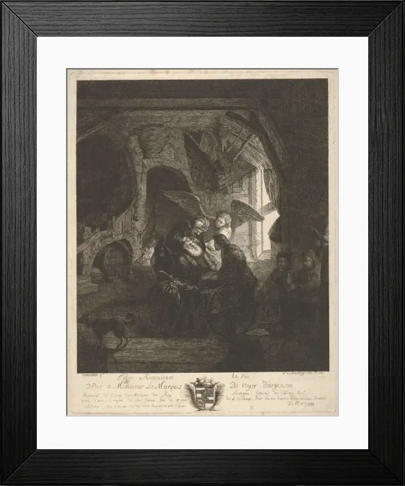 Framed Print : Tobias Returning Sight to His Father, 1755. Creator: Antoine de Marcenay Ghuy Framed Print : Tobias Returning Sight to His Father, 1755. Creator: Antoine de Marcenay Ghuy
