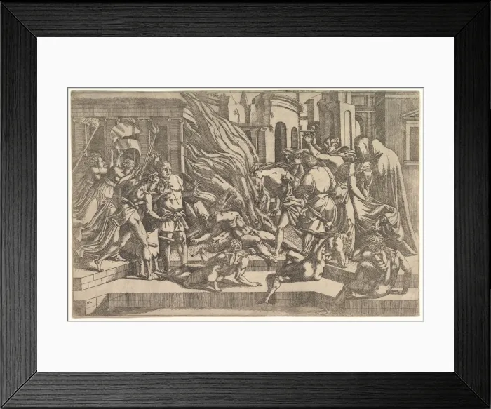 Framed Print : Burning of a corpse, ca. 1543. Creator: Antonio Fantuzzi Framed Print : Burning of a corpse, ca. 1543. Creator: Antonio Fantuzzi