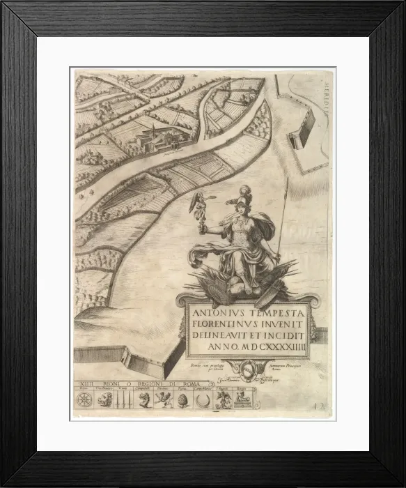 Framed Print : Plan of the City of Rome. Part 12 with the Southwestern Border of the City Framed Print : Plan of the City of Rome. Part 12 with the Southwestern Border of the City