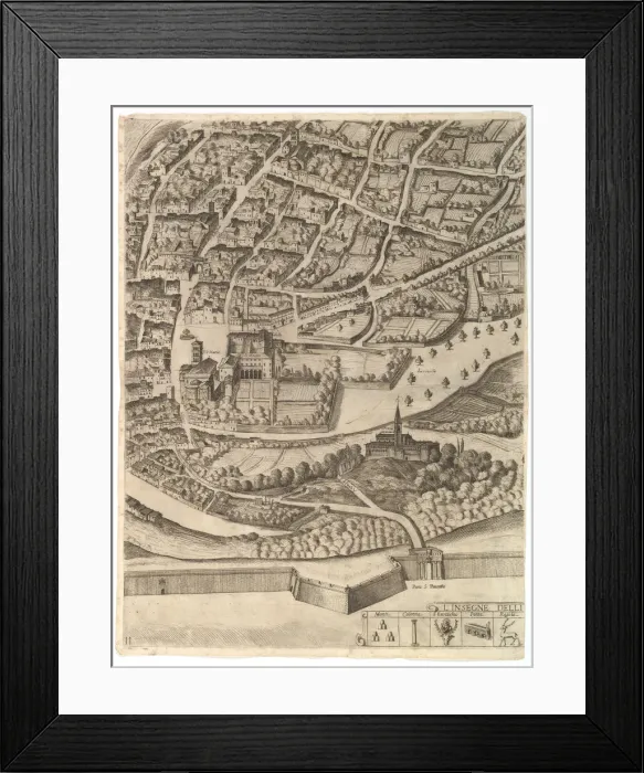 Framed Print : Plan of the City of Rome. Part 11 with the San Pancrazio (left bank), 1645 Framed Print : Plan of the City of Rome. Part 11 with the San Pancrazio (left bank), 1645