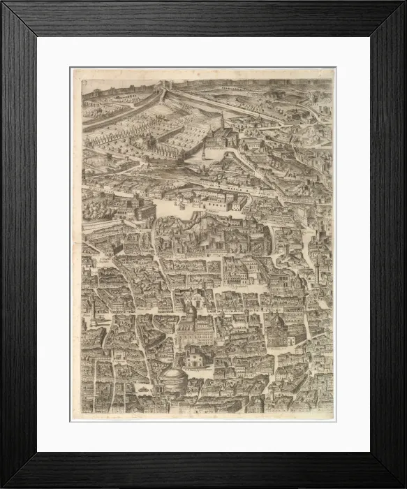 Framed Print : Plan of the City of Rome. Part 3 with the Santa Maria Maggiore Framed Print : Plan of the City of Rome. Part 3 with the Santa Maria Maggiore