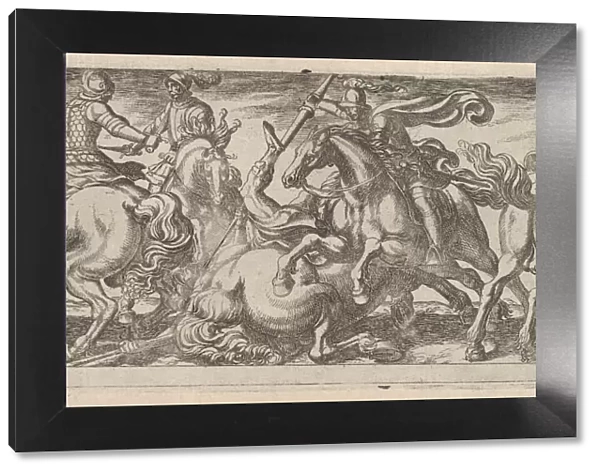 Six Cavalrymen in Combat, from Battle Scenes I, ca. 1590-1630. Creator: Antonio Tempesta