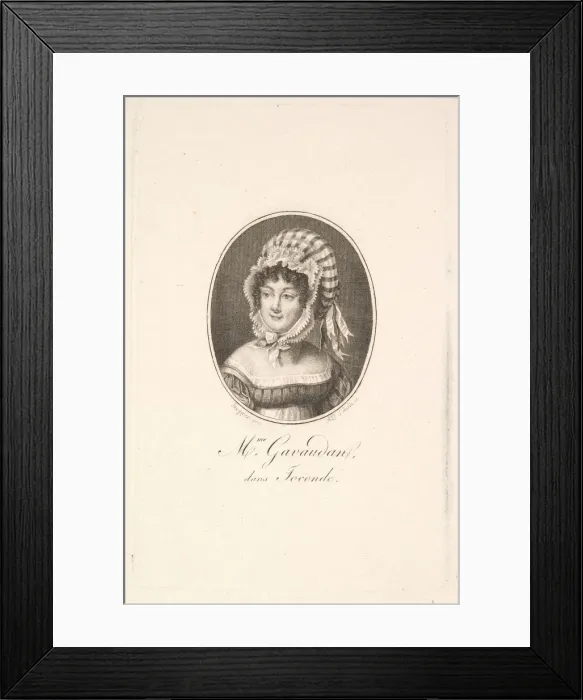 Framed Print : Portrait of Madame Gavaudan. Creator: Augustin de Saint-Aubin