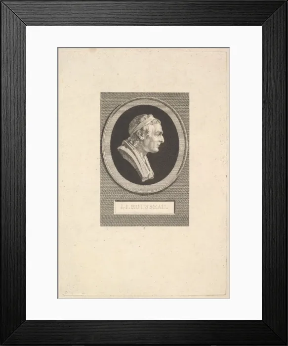 Framed Print : Portrait of Jean-Jacques Rousseau, 1801. Creator: Augustin de Saint-Aubin Framed Print : Portrait of Jean-Jacques Rousseau, 1801. Creator: Augustin de Saint-Aubin