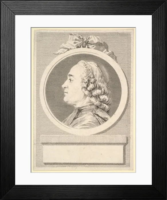 Framed Print : Portrait of Charles Gauzargues, 1767. Creator: Augustin de Saint-Aubin Framed Print : Portrait of Charles Gauzargues, 1767. Creator: Augustin de Saint-Aubin