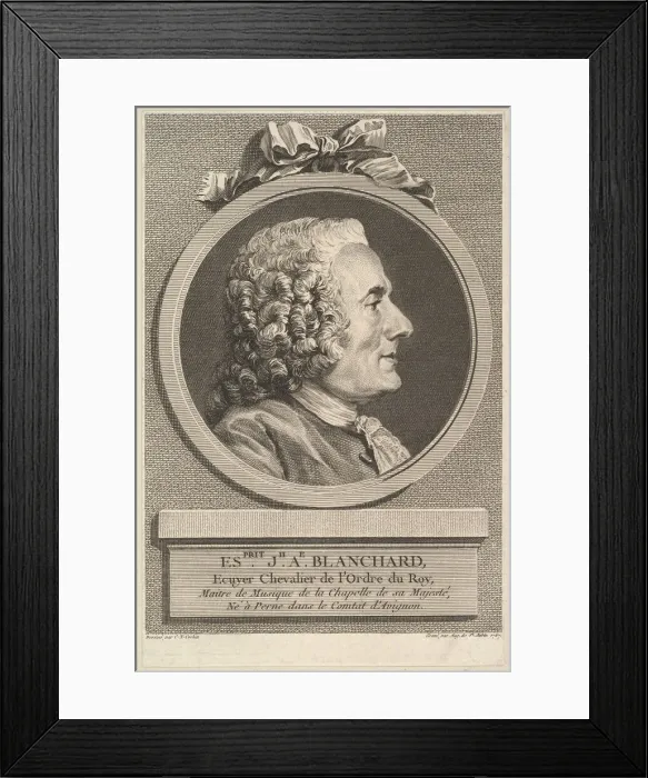 Framed Print : Portrait of Esprit-Joseph-Antoine Blanchard, 1767. Creator: Augustin de Saint-Aubin Framed Print : Portrait of Esprit-Joseph-Antoine Blanchard, 1767. Creator: Augustin de Saint-Aubin