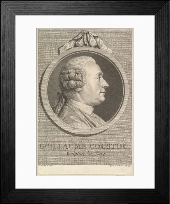 Framed Print : Portrait of Guillaume Coustou, 1770. Creator: Augustin de Saint-Aubin Framed Print : Portrait of Guillaume Coustou, 1770. Creator: Augustin de Saint-Aubin