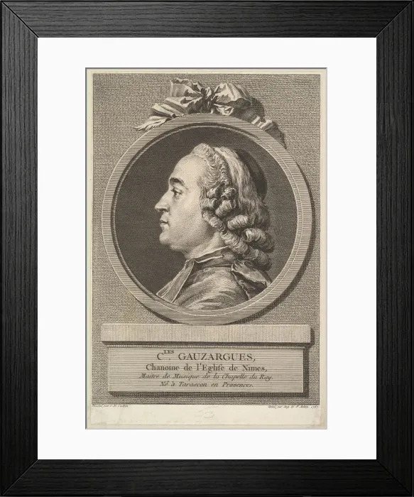 Framed Print : Portrait of Charles Gauzargues, 1767. Creator: Augustin de Saint-Aubin Framed Print : Portrait of Charles Gauzargues, 1767. Creator: Augustin de Saint-Aubin