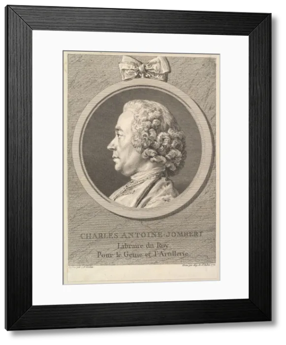 Framed Print : Portrait of Charles-Antoine Jombert, 1770. Creator: Augustin de Saint-Aubin Framed Print : Portrait of Charles-Antoine Jombert, 1770. Creator: Augustin de Saint-Aubin