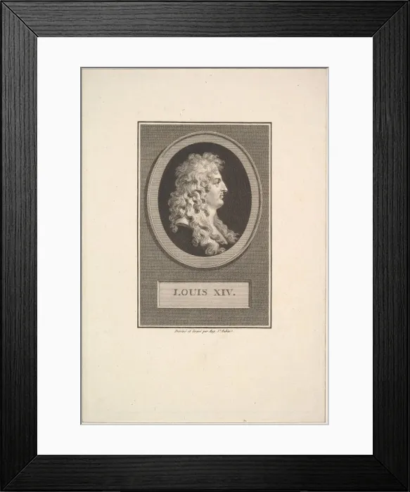 Framed Print : Portrait of Louis XIV, 1779. Creator: Augustin de Saint-Aubin Framed Print : Portrait of Louis XIV, 1779. Creator: Augustin de Saint-Aubin