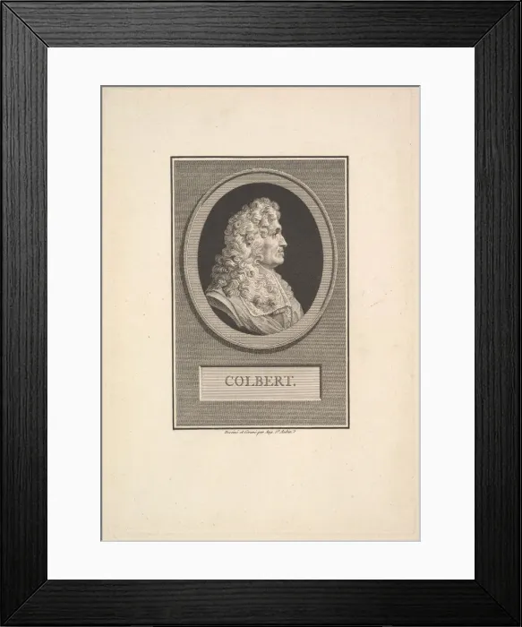 Framed Print : Portrait of Colbert, 1800. Creator: Augustin de Saint-Aubin Framed Print : Portrait of Colbert, 1800. Creator: Augustin de Saint-Aubin
