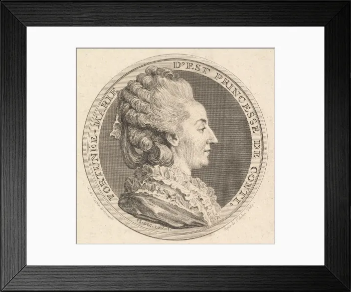 Framed Print : Print of a Portrait Medal of Fortunee-Marie d Est, Princesse de Conti, 1781 Framed Print : Print of a Portrait Medal of Fortunee-Marie d Est, Princesse de Conti, 1781