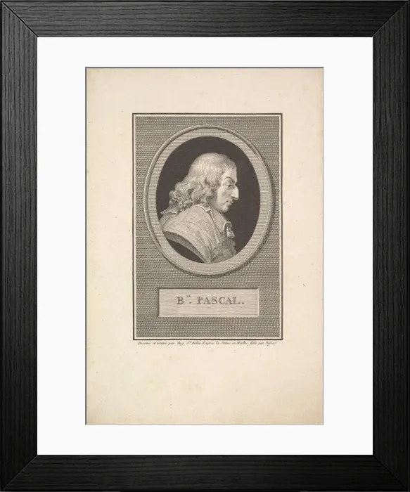 Framed Print : Portrait of Blaise Pascal, 1802. Creator: Augustin de Saint-Aubin Framed Print : Portrait of Blaise Pascal, 1802. Creator: Augustin de Saint-Aubin