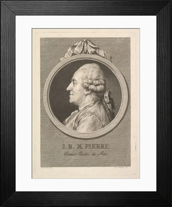 Framed Print : Portrait of Jean-Baptiste-Marie Pierre, 1775. Creator: Augustin de Saint-Aubin Framed Print : Portrait of Jean-Baptiste-Marie Pierre, 1775. Creator: Augustin de Saint-Aubin