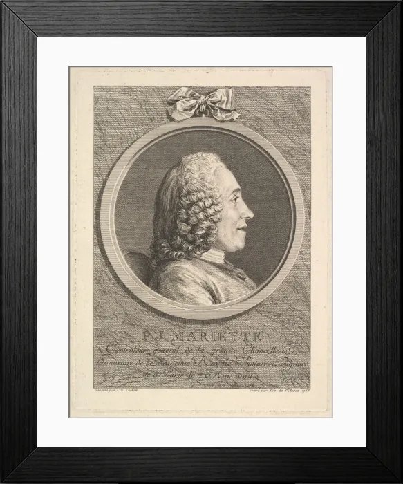 Framed Print : Portrait of Pierre-Jean Mariette, 1765. Creator: Augustin de Saint-Aubin Framed Print : Portrait of Pierre-Jean Mariette, 1765. Creator: Augustin de Saint-Aubin