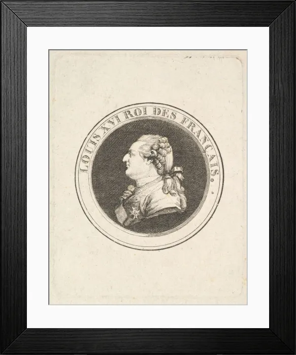 Framed Print : Print of a Portrait Medal of Louis XVI, possibly 1789-90 Framed Print : Print of a Portrait Medal of Louis XVI, possibly 1789-90