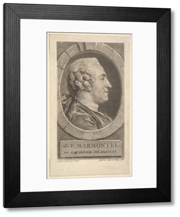 Framed Print : Portrait of Jean-Francoise Marmontel, 1765. Creator: Augustin de Saint-Aubin Framed Print : Portrait of Jean-Francoise Marmontel, 1765. Creator: Augustin de Saint-Aubin