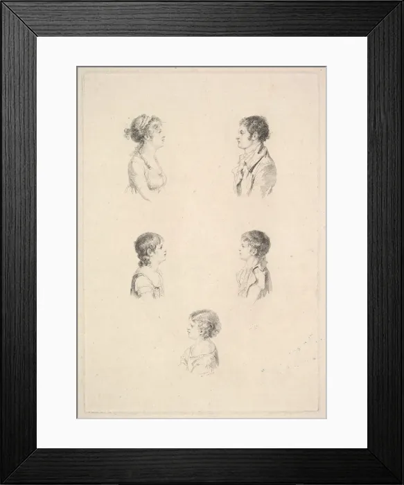 Framed Print : La Famille Renouard (The Renouard Family), 1801. Creator: Augustin de Saint-Aubin Framed Print : La Famille Renouard (The Renouard Family), 1801. Creator: Augustin de Saint-Aubin