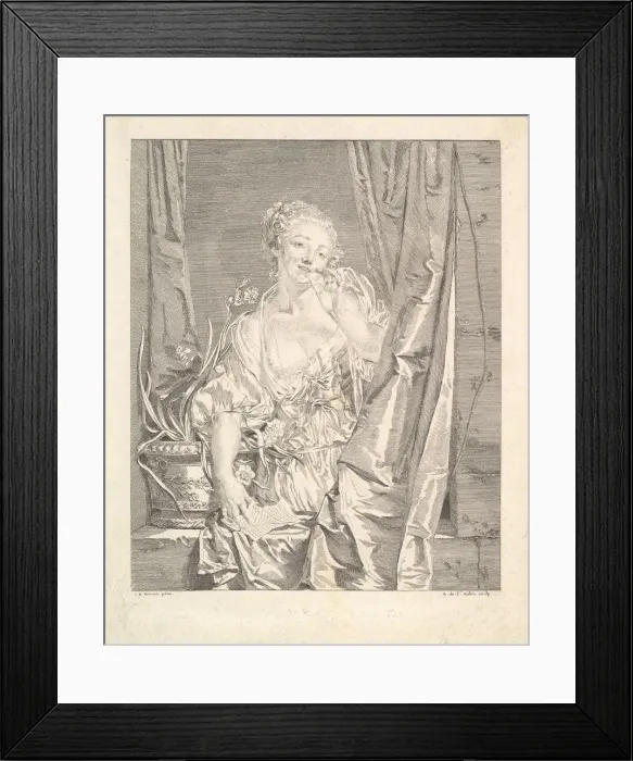 Framed Print : Le Baiser Envoye(Blowing a Kiss). Creator: Augustin de Saint-Aubin Framed Print : Le Baiser Envoye(Blowing a Kiss). Creator: Augustin de Saint-Aubin