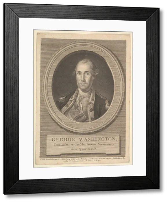 Framed Print : Portrait of George Washington, August 1836. Creator: Augustin de Saint-Aubin Framed Print : Portrait of George Washington, August 1836. Creator: Augustin de Saint-Aubin