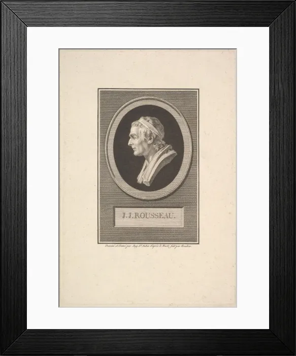 Framed Print : Portrait of J. J. Rousseau, 1801. Creator: Augustin de Saint-Aubin Framed Print : Portrait of J. J. Rousseau, 1801. Creator: Augustin de Saint-Aubin