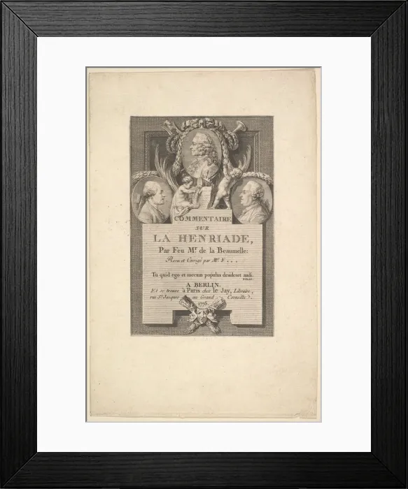 Framed Print : Voltaire, Freron et la Beaumelle, 1775. Creator: Augustin de Saint-Aubin Framed Print : Voltaire, Freron et la Beaumelle, 1775. Creator: Augustin de Saint-Aubin