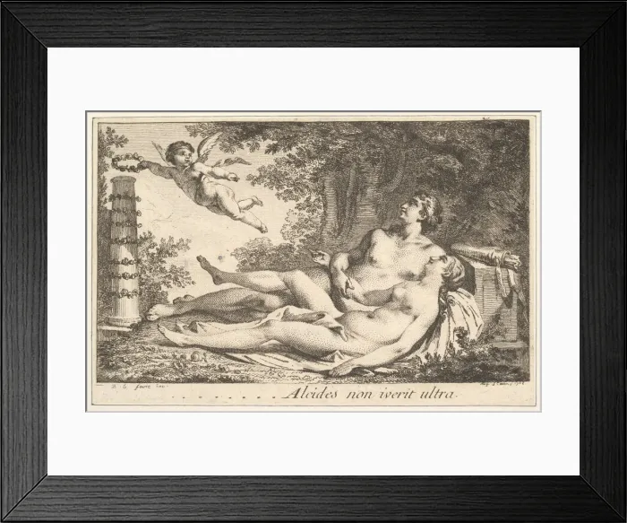 Framed Print : Vignette en regard du nom de Aug. de St. Aubin (Vignette next to the name of Augustin de Framed Print : Vignette en regard du nom de Aug. de St. Aubin (Vignette next to the name of Augustin de