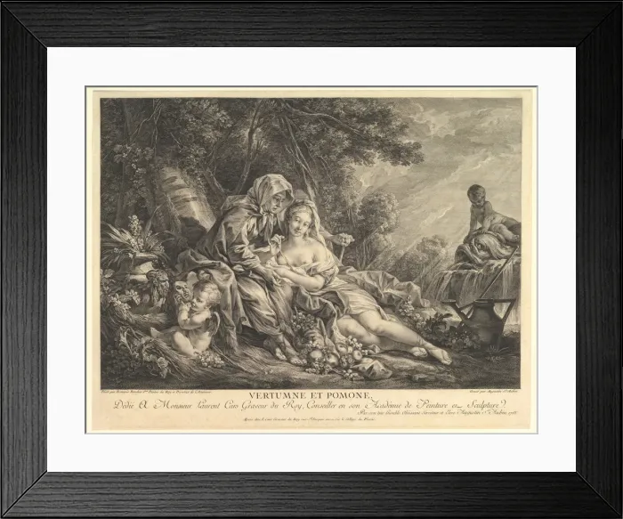 Framed Print : Vertumnus and Pomona, 1765. Creator: Augustin de Saint-Aubin Framed Print : Vertumnus and Pomona, 1765. Creator: Augustin de Saint-Aubin