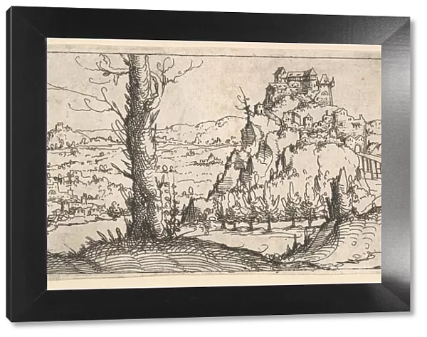 Landscape with High Rocks and Fortresses, 1546. Creator: Augustin Hirschvogel