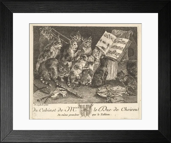 Framed Print : Concert of Cats, after the painting in the collection of the Duc de Choiseul, before 1771 Framed Print : Concert of Cats, after the painting in the collection of the Duc de Choiseul, before 1771