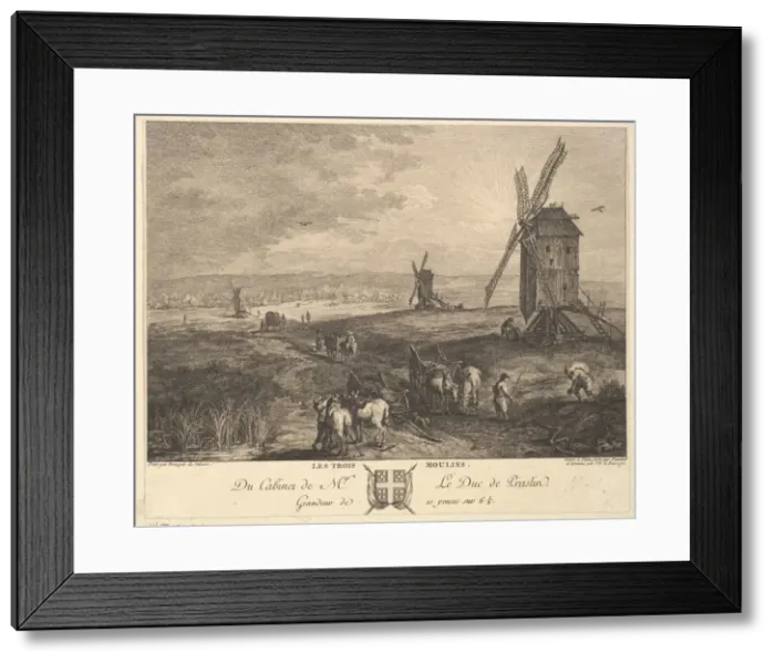 Framed Print : The Three Windmills (Les Trois Moulins) after a painting in the collection of the Duc de Framed Print : The Three Windmills (Les Trois Moulins) after a painting in the collection of the Duc de