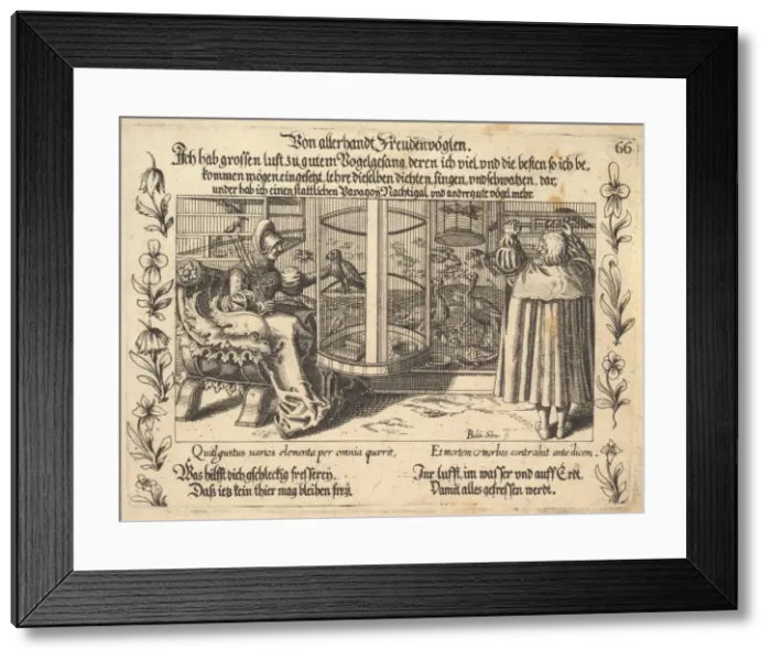 Framed Print : Von allerhandt Freudenvoglen, illustration from Petrarch Framed Print : Von allerhandt Freudenvoglen, illustration from Petrarch