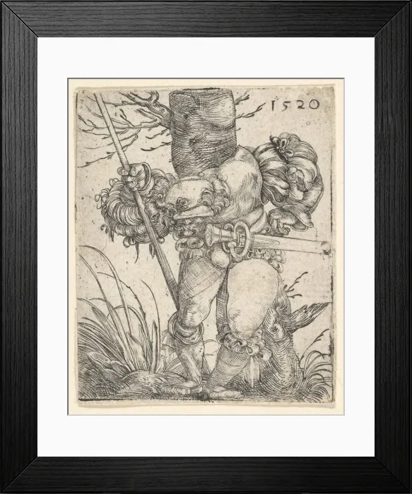 Framed Print : Footsoldier in front of a Tree, mid-17th century. Creator: Barthel Beham Framed Print : Footsoldier in front of a Tree, mid-17th century. Creator: Barthel Beham