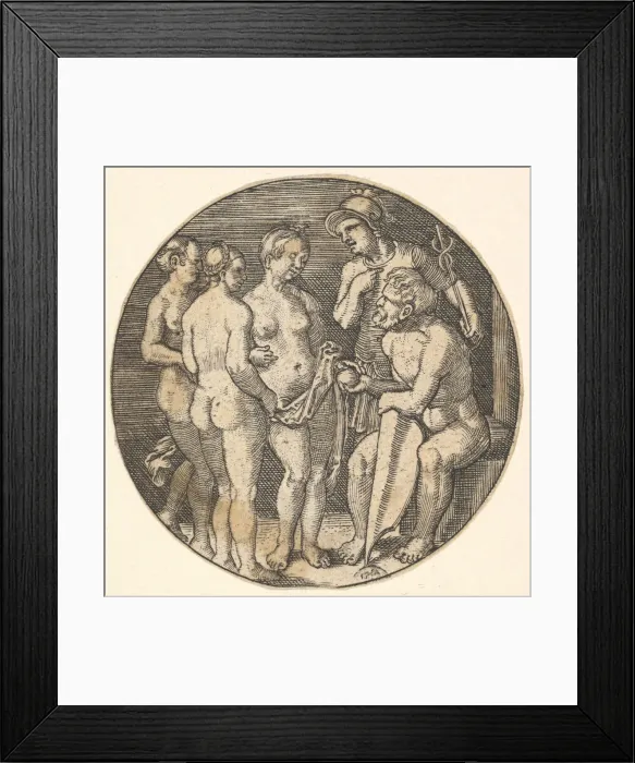 Framed Print : Judgment of Paris (copy), 16th century. Creators: Barthel Beham, Jacob Binck Framed Print : Judgment of Paris (copy), 16th century. Creators: Barthel Beham, Jacob Binck