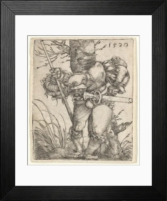 Framed Print : Bending Soldier Leaning against a Tree, 1520. Creator: Barthel Beham Framed Print : Bending Soldier Leaning against a Tree, 1520. Creator: Barthel Beham