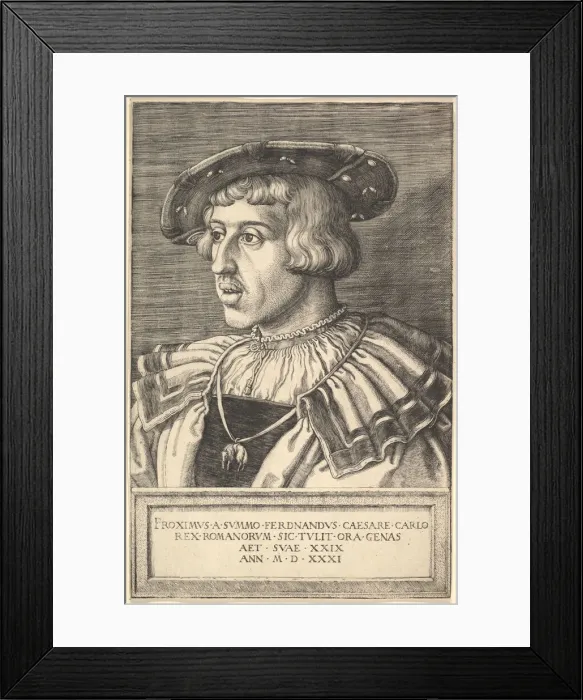 Framed Print : Emperor Ferdinand I, 16th century. Creator: Barthel Beham Framed Print : Emperor Ferdinand I, 16th century. Creator: Barthel Beham