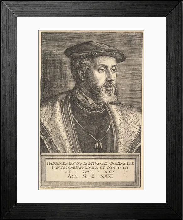 Framed Print : Emperor Charles V, 16th century. Creator: Barthel Beham Framed Print : Emperor Charles V, 16th century. Creator: Barthel Beham