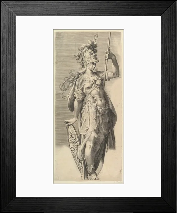 Framed Print : Minerva, ca. 1632. Creators: Bartholomeus Spranger, Jan Muller Framed Print : Minerva, ca. 1632. Creators: Bartholomeus Spranger, Jan Muller